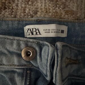 ZARA Light Blue Denim Jeans with Branded Button
